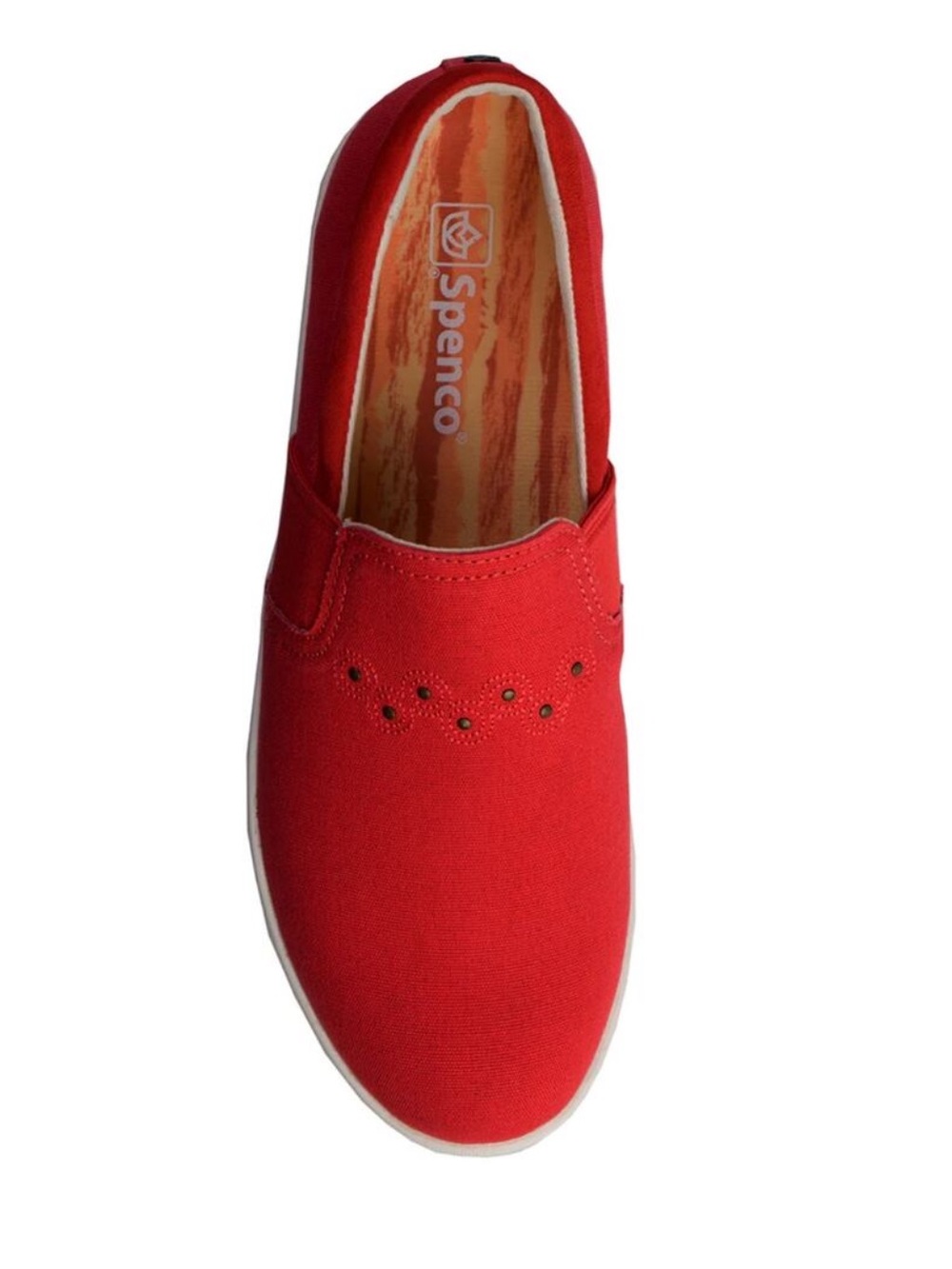 Spenco Women’s Slip-On Waterfront Canvas Sneaker — Red
